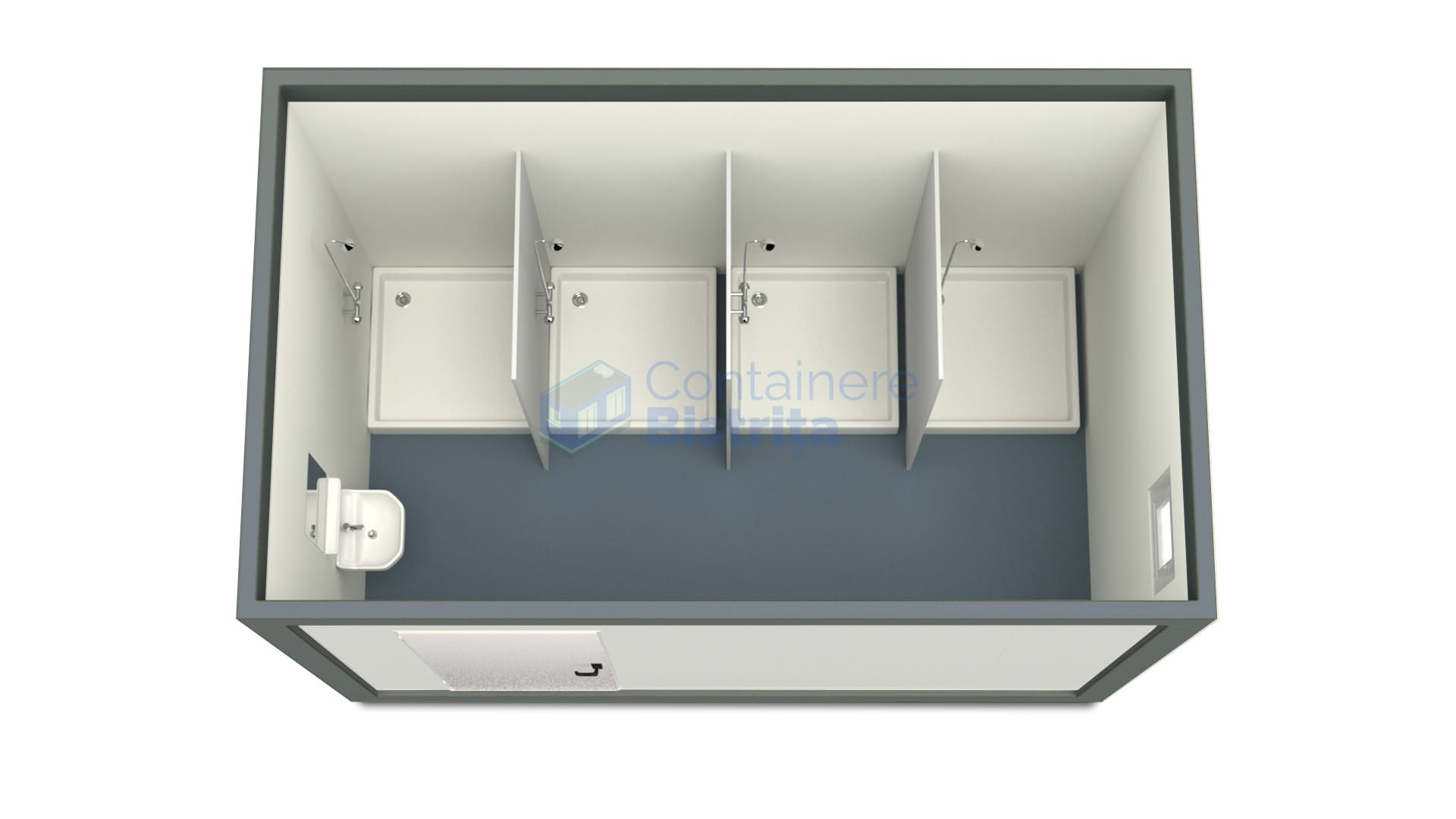 container sanitar bistrita 4metri 4dusuri gri